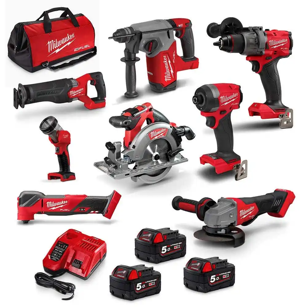 Milwaukee 18V Fuel™ 8 Piece 3 X 5.0Ah Combo Kit Power Pack M18FPP8A3503B