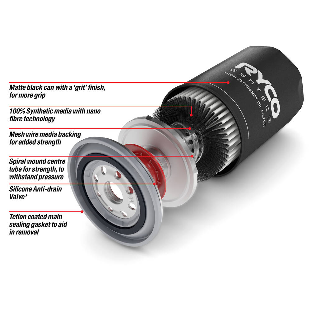 Ryco SynTec Oil Filter - Z386ST (Interchangeable With Z386) - Image 2