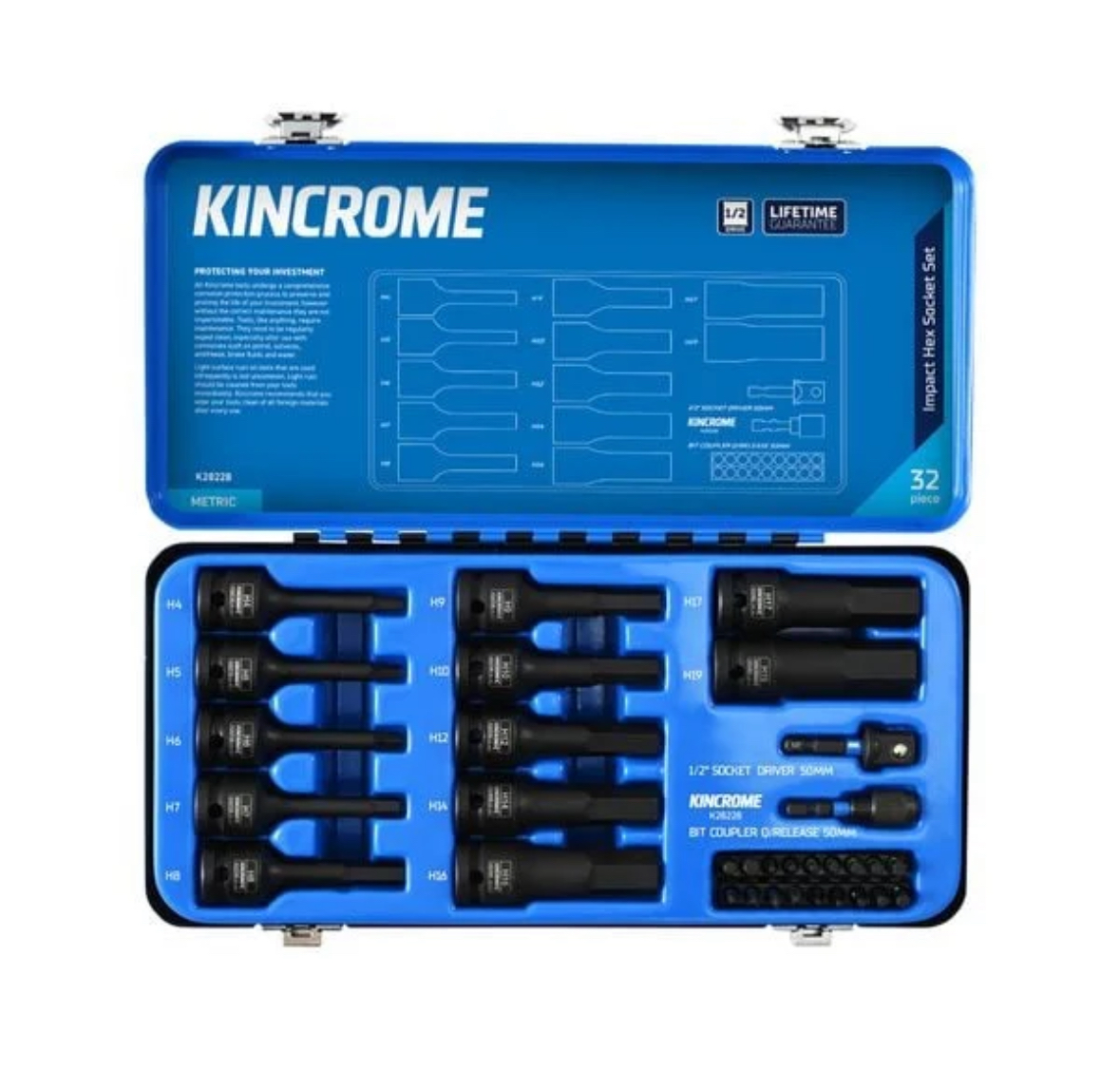 Kincrome 32 Piece 1/2" Drive Metric Hex Impact Socket Set - K28228 - Image 2