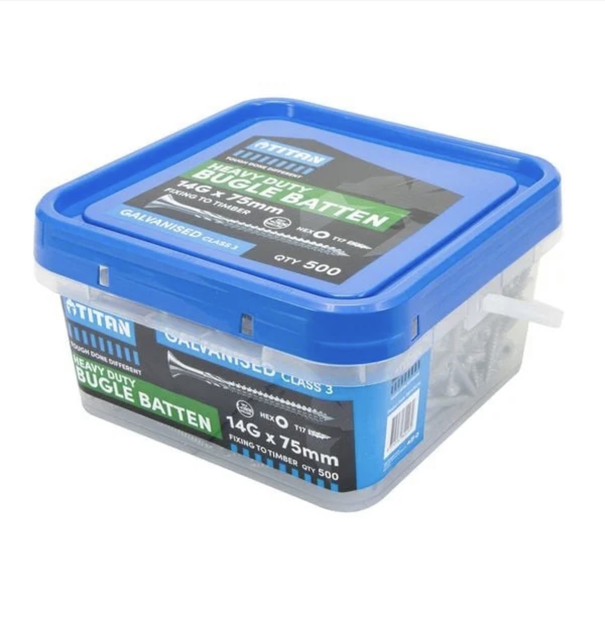 Titan 14G x 75mm CL3 Gal Bugle Batten Screw - 500 Pack - BB1475C3V - Image 3