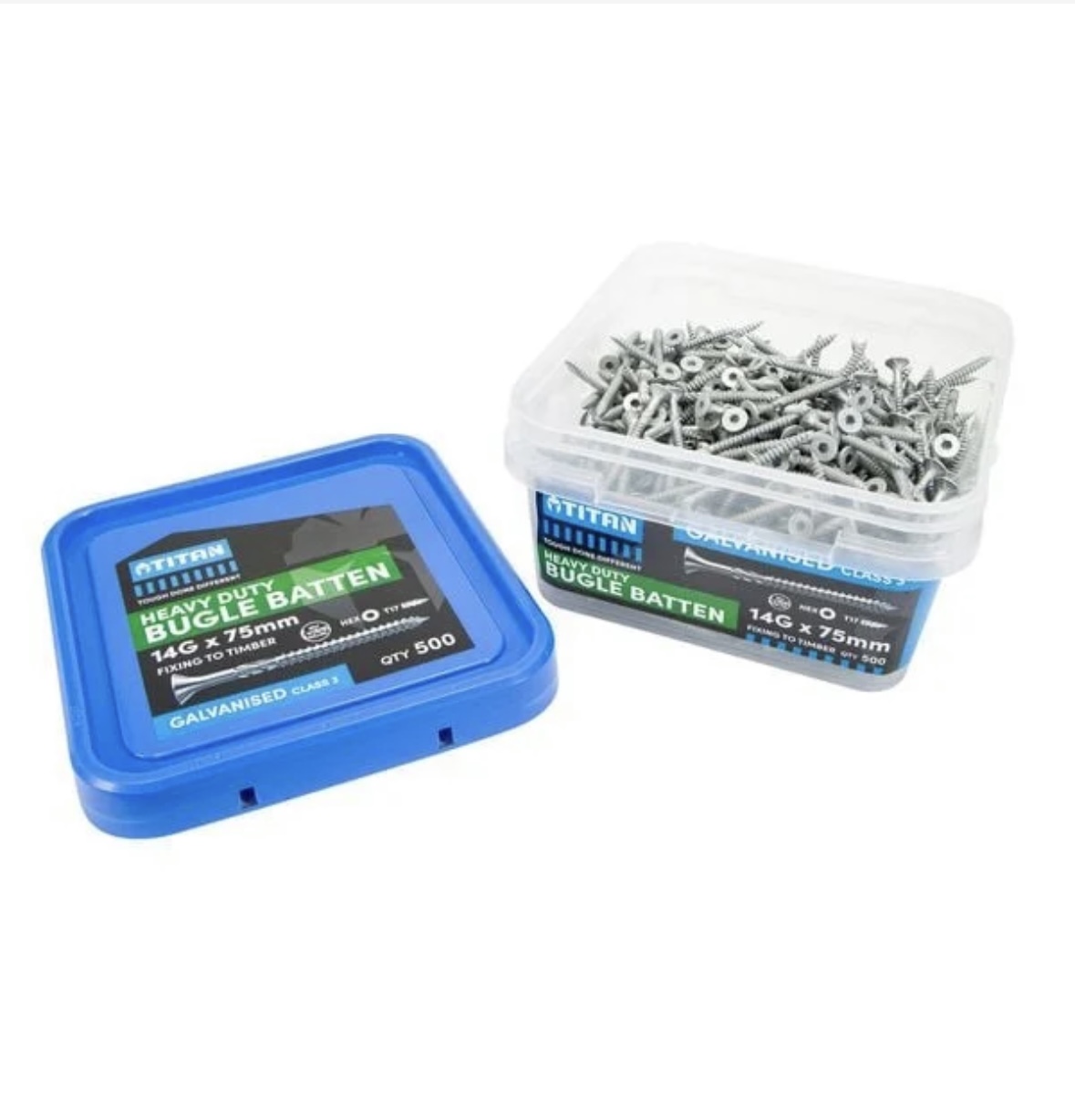 Titan 14G x 75mm CL3 Gal Bugle Batten Screw - 500 Pack - BB1475C3V - Image 2